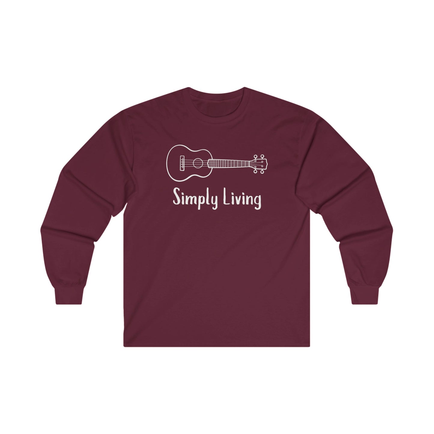 Simply Living Guitar Unisex Ultra Cotton Long Sleeve T-shirt, Guitar Lover Gift, Music Lover Gift, Festival Shirt, Bluegrass T-shirt