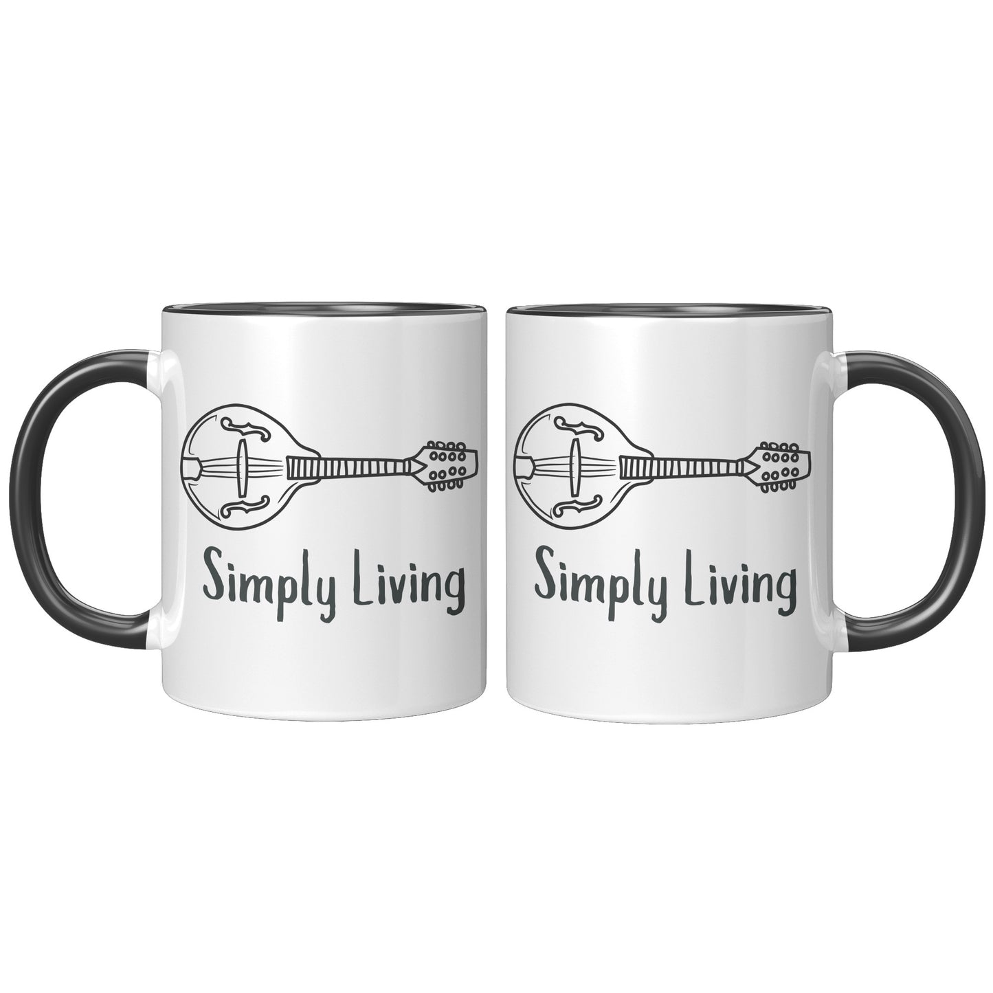 Simply Living Mandolin 11oz Accent Mug, Mandolin Lover Gift, Mandolin Player Gift