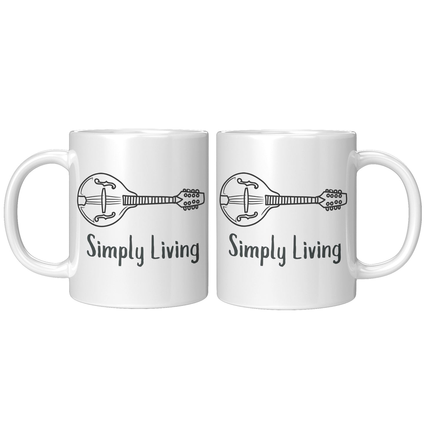 Simply Living Mandolin 11oz Mug, Mandolin Lover Gift, Mandolin Player Gift