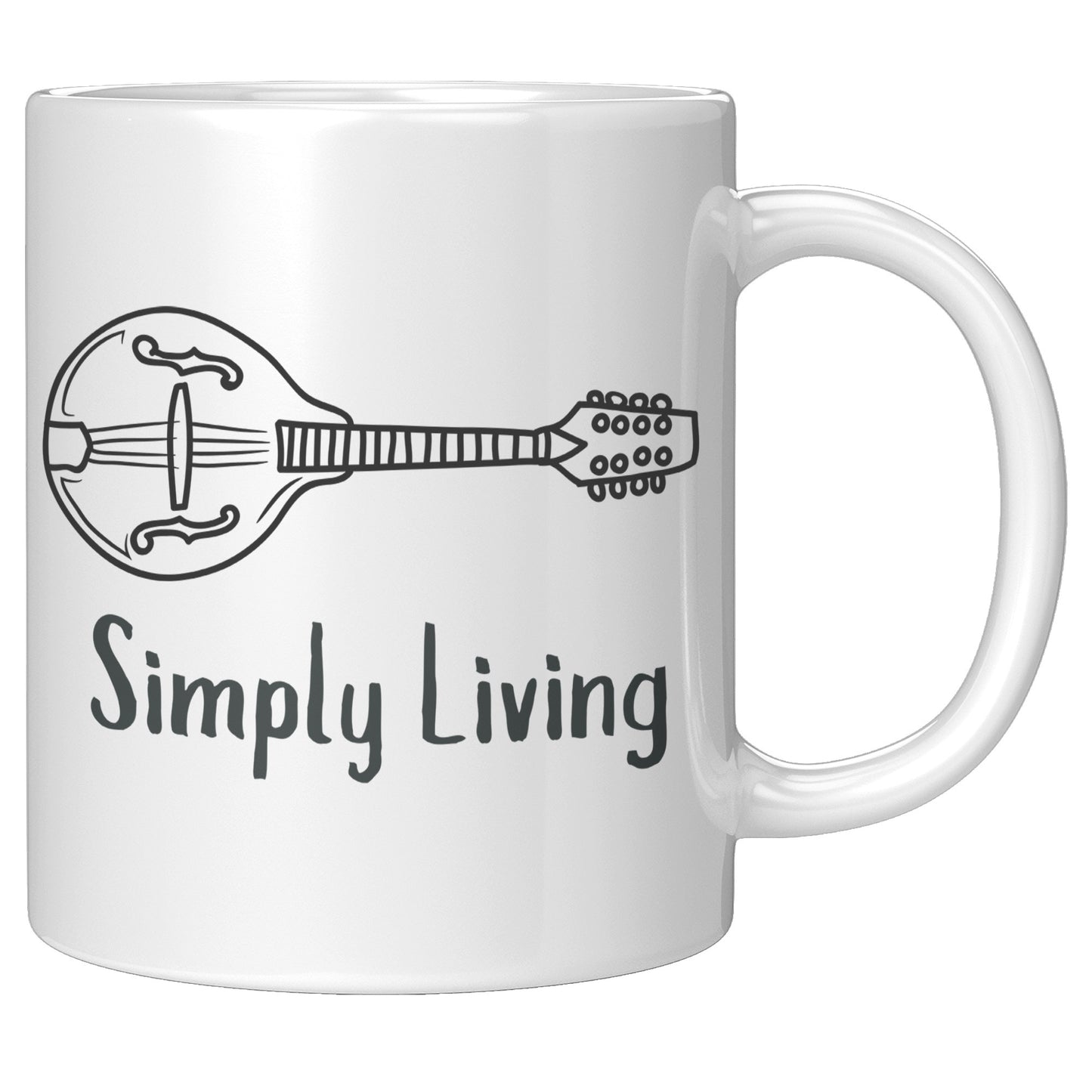 Simply Living Mandolin 11oz Mug, Mandolin Lover Gift, Mandolin Player Gift