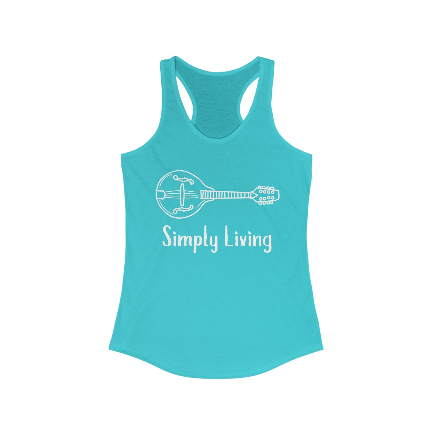 Simply Living Mandolin Racerback Tank Top, Bluegrass Tank Top, Music Lover Gift, Mandolin Player Gift, Festival Tank Top