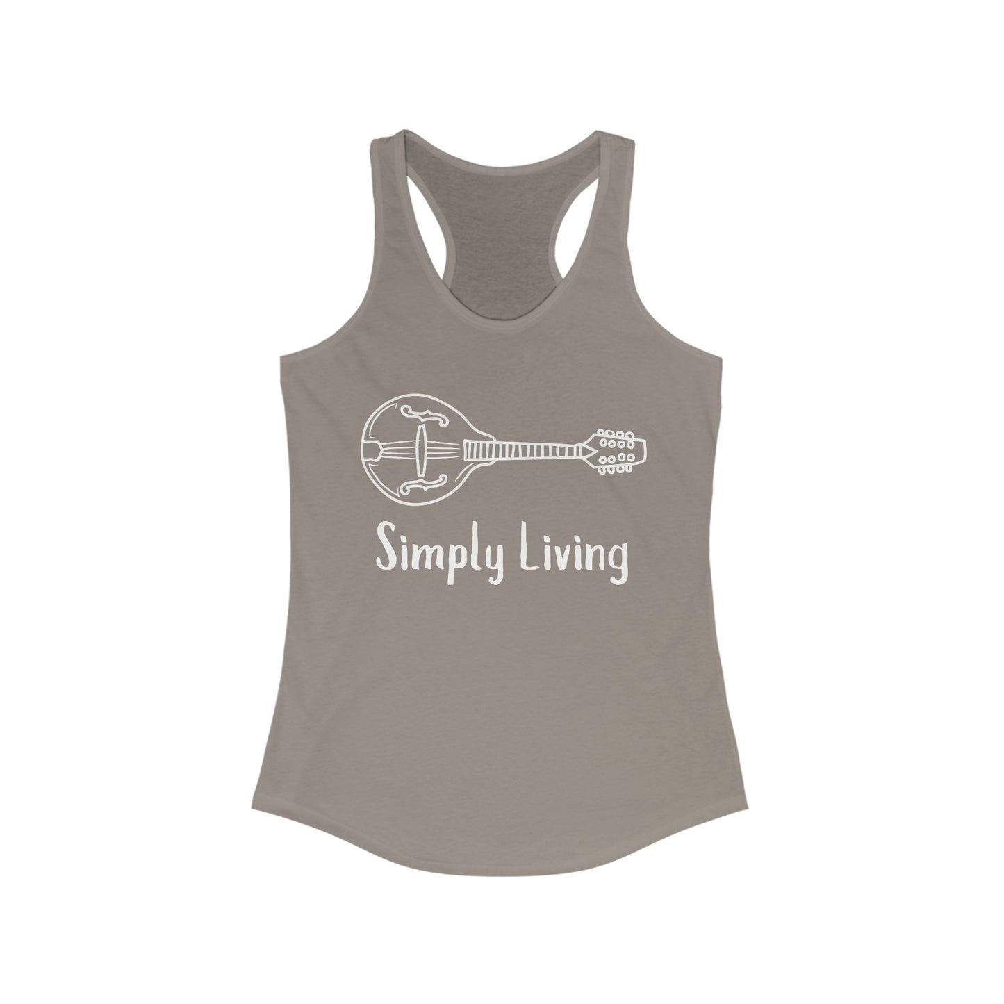 Simply Living Mandolin Racerback Tank Top, Bluegrass Tank Top, Music Lover Gift, Mandolin Player Gift, Festival Tank Top