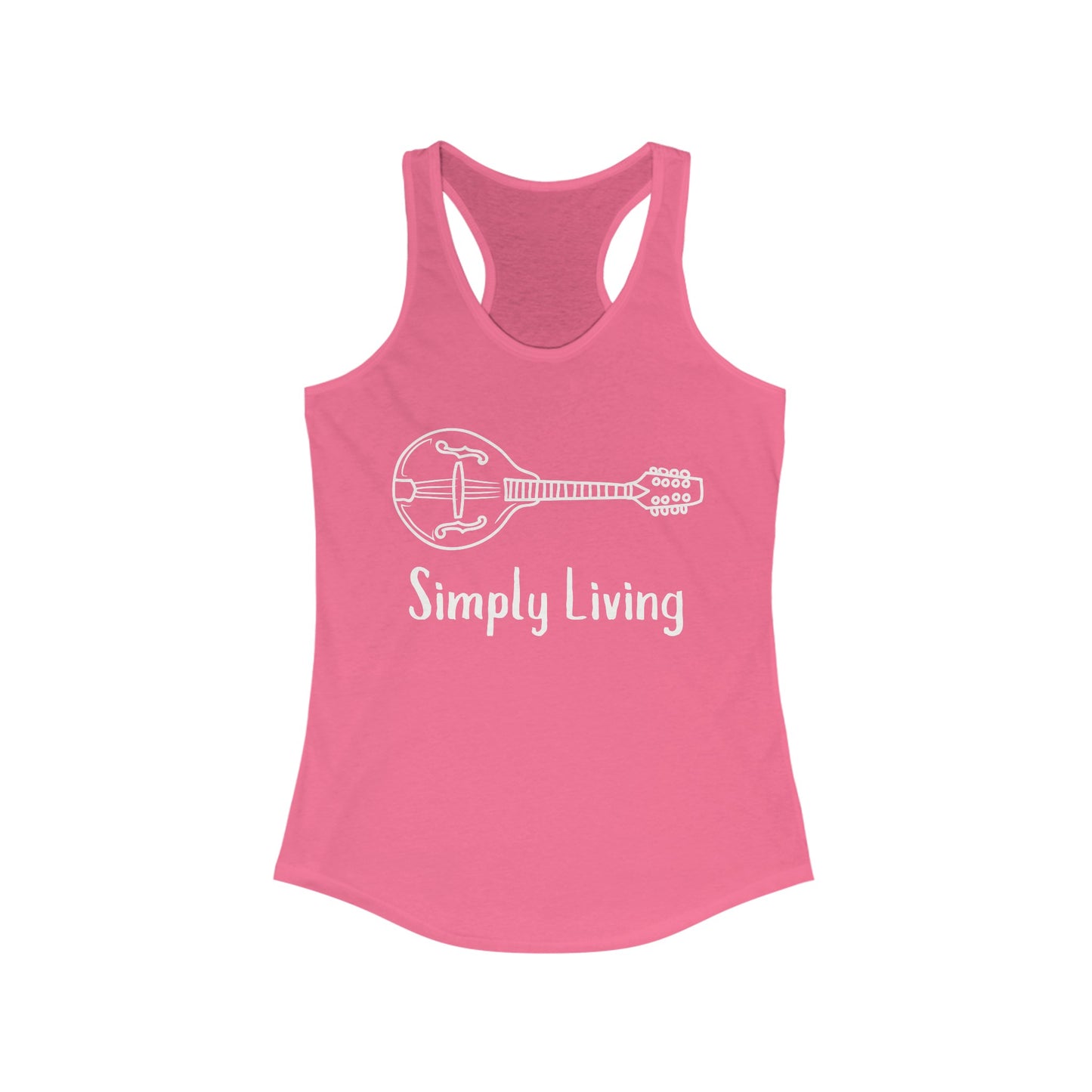 Simply Living Mandolin Racerback Tank Top, Bluegrass Tank Top, Music Lover Gift, Mandolin Player Gift, Festival Tank Top