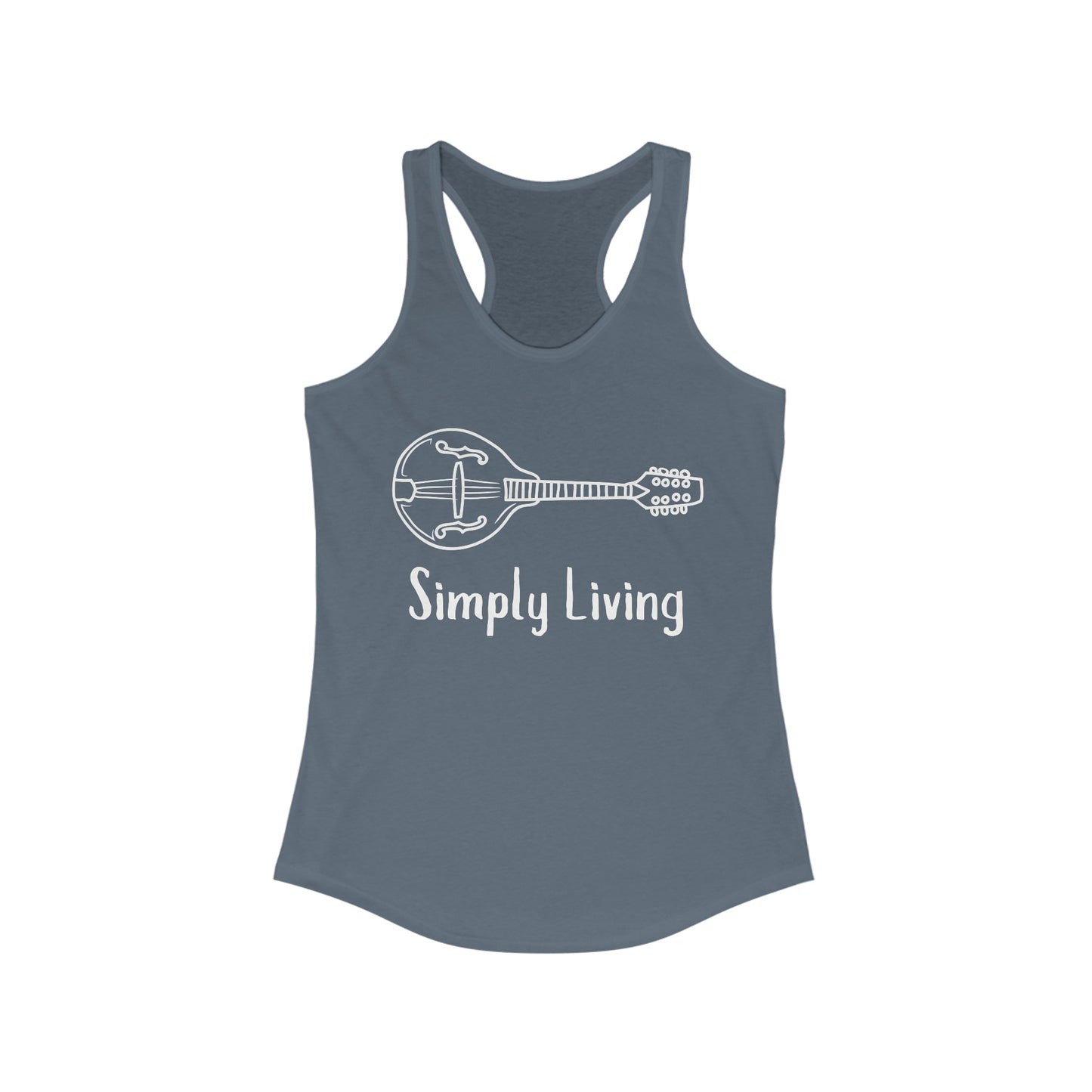 Simply Living Mandolin Racerback Tank Top, Bluegrass Tank Top, Music Lover Gift, Mandolin Player Gift, Festival Tank Top