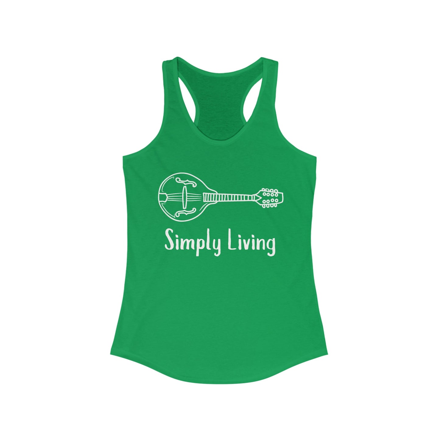 Simply Living Mandolin Racerback Tank Top, Bluegrass Tank Top, Music Lover Gift, Mandolin Player Gift, Festival Tank Top