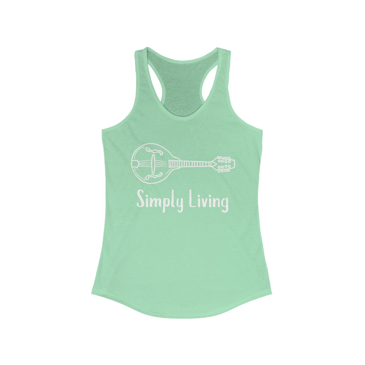 Simply Living Mandolin Racerback Tank Top, Bluegrass Tank Top, Music Lover Gift, Mandolin Player Gift, Festival Tank Top