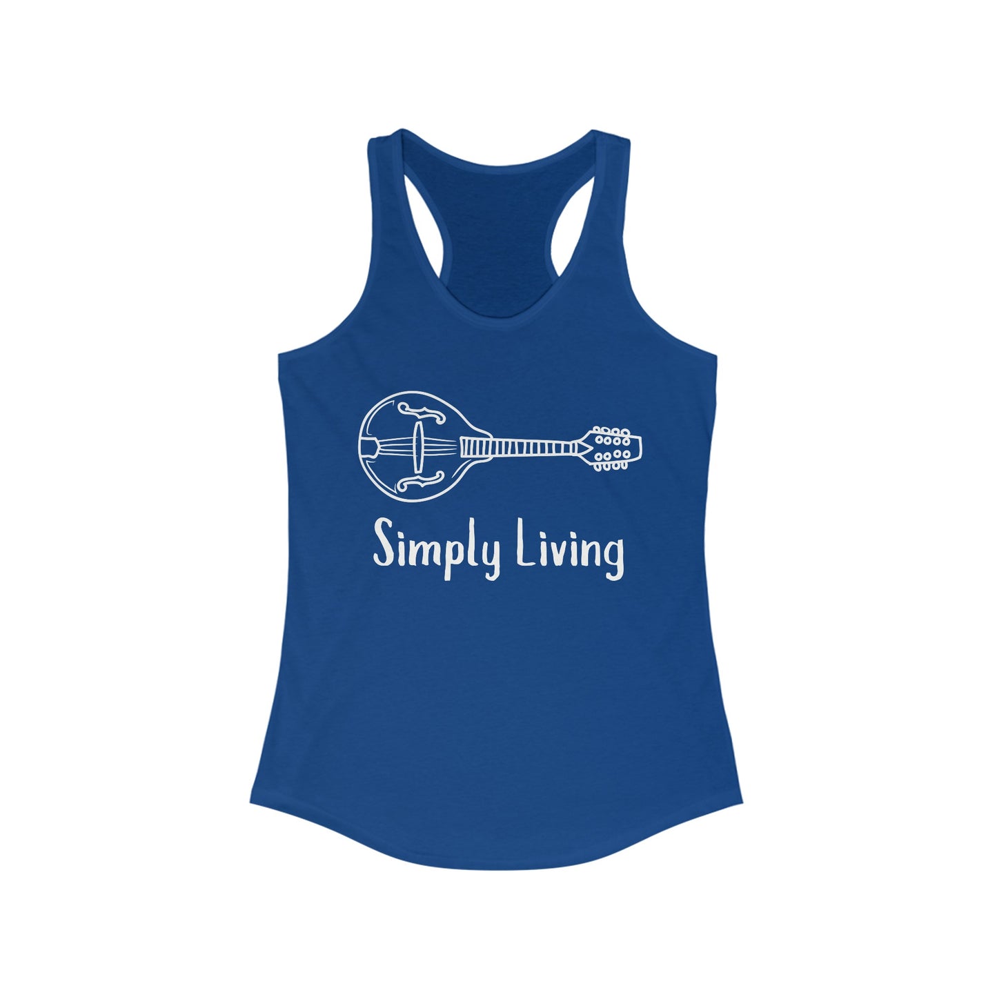 Simply Living Mandolin Racerback Tank Top, Bluegrass Tank Top, Music Lover Gift, Mandolin Player Gift, Festival Tank Top