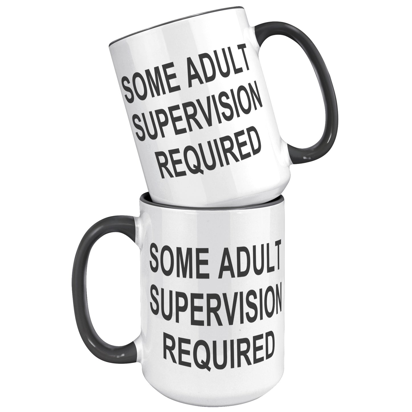 Some Adult Supervision Required 15oz Accent Mug, Funny Mug, Witty Humor