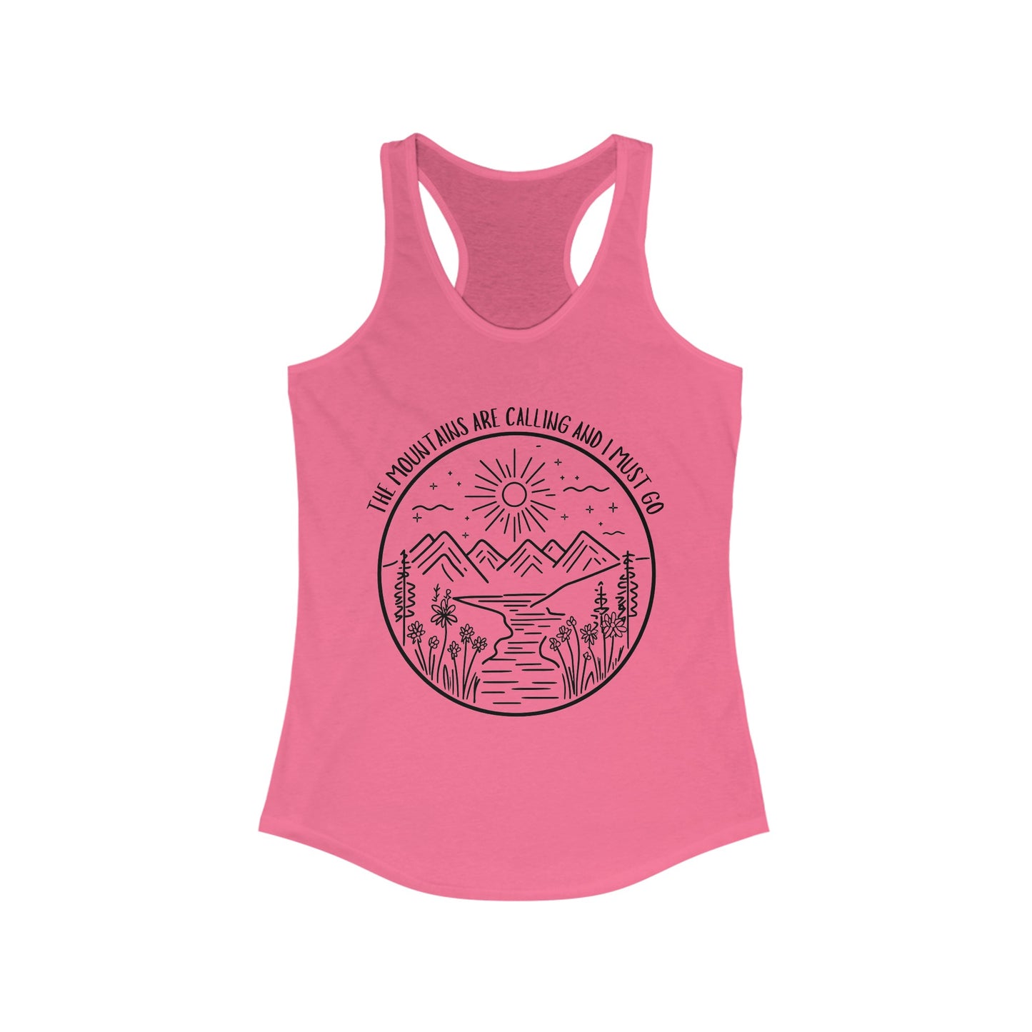 The Mountains Are Calling and I Must Go Racerback Tank, Hiking Shirt, Mountain Shirt, Mountains Shirt, Camping Shirt, Nature Shirt