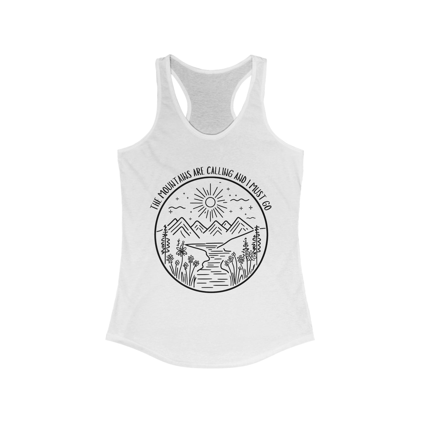 The Mountains Are Calling and I Must Go Racerback Tank, Hiking Shirt, Mountain Shirt, Mountains Shirt, Camping Shirt, Nature Shirt