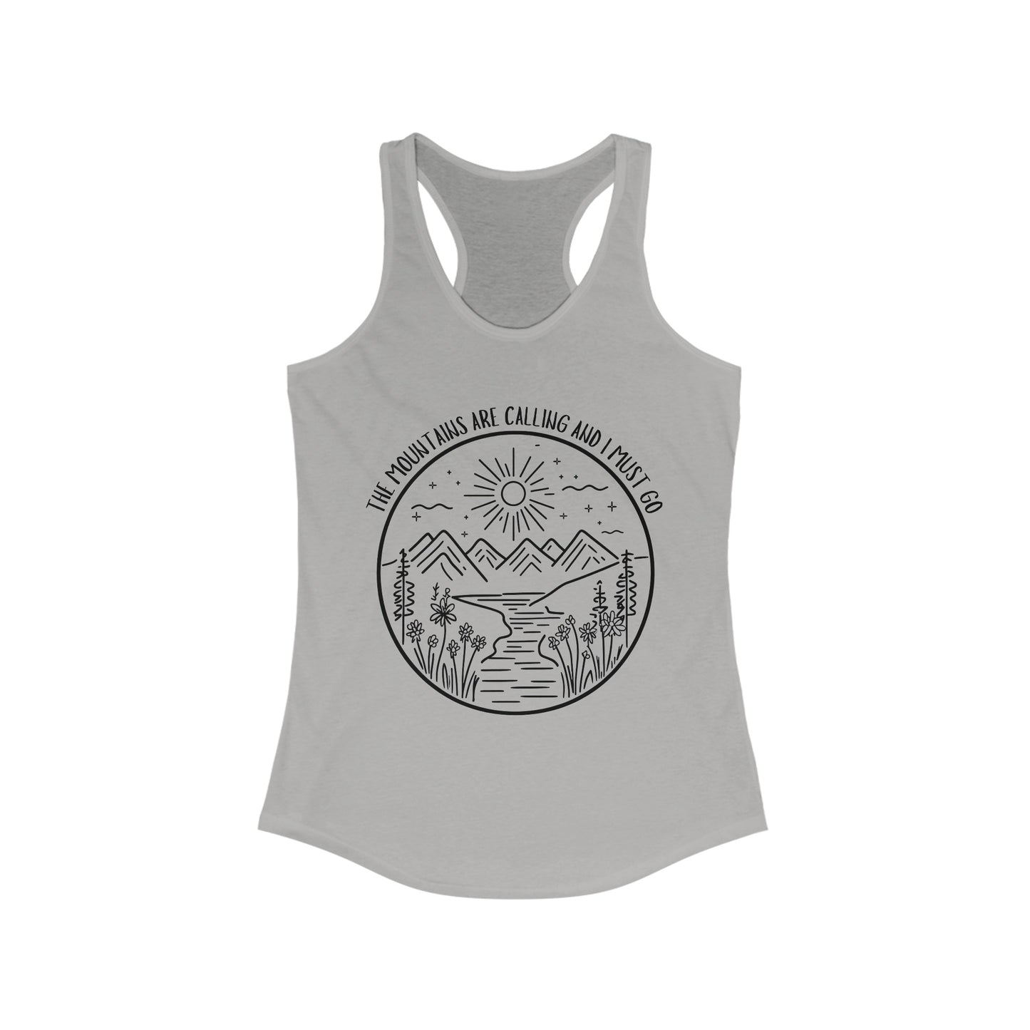 The Mountains Are Calling and I Must Go Racerback Tank, Hiking Shirt, Mountain Shirt, Mountains Shirt, Camping Shirt, Nature Shirt