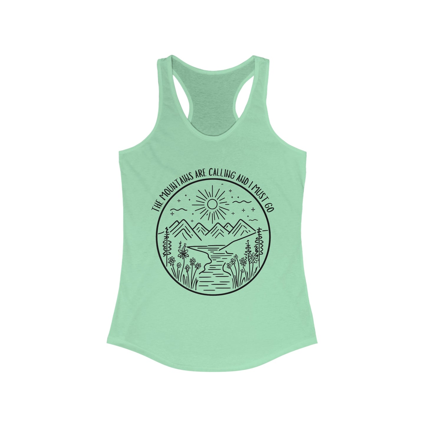 The Mountains Are Calling and I Must Go Racerback Tank, Hiking Shirt, Mountain Shirt, Mountains Shirt, Camping Shirt, Nature Shirt