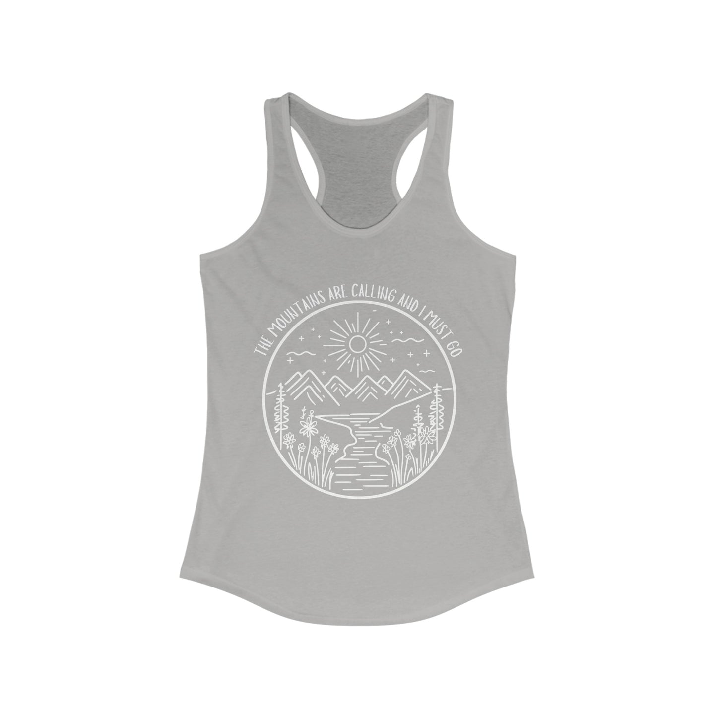 The Mountains Are Calling and I Must Go Racerback Tank, Hiking Shirt, Mountain Shirt, Mountains Shirt, Camping Shirt, Nature Tank Top