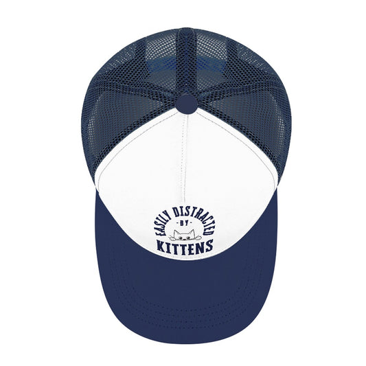 Easily Distracted by Kittens Royal Blue Foam Trucker Hat