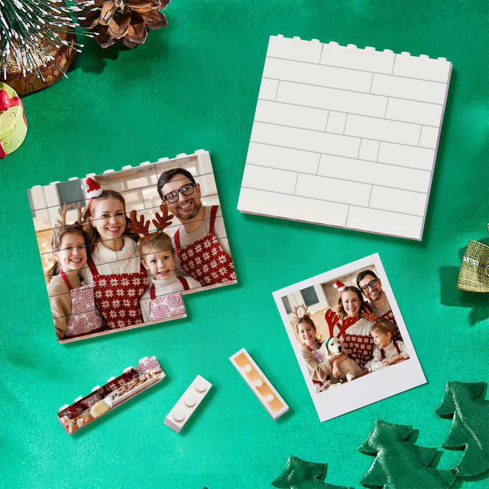 Personalized Building Brick Puzzle, Photo Block Christmas Ornament, Custom Ornament