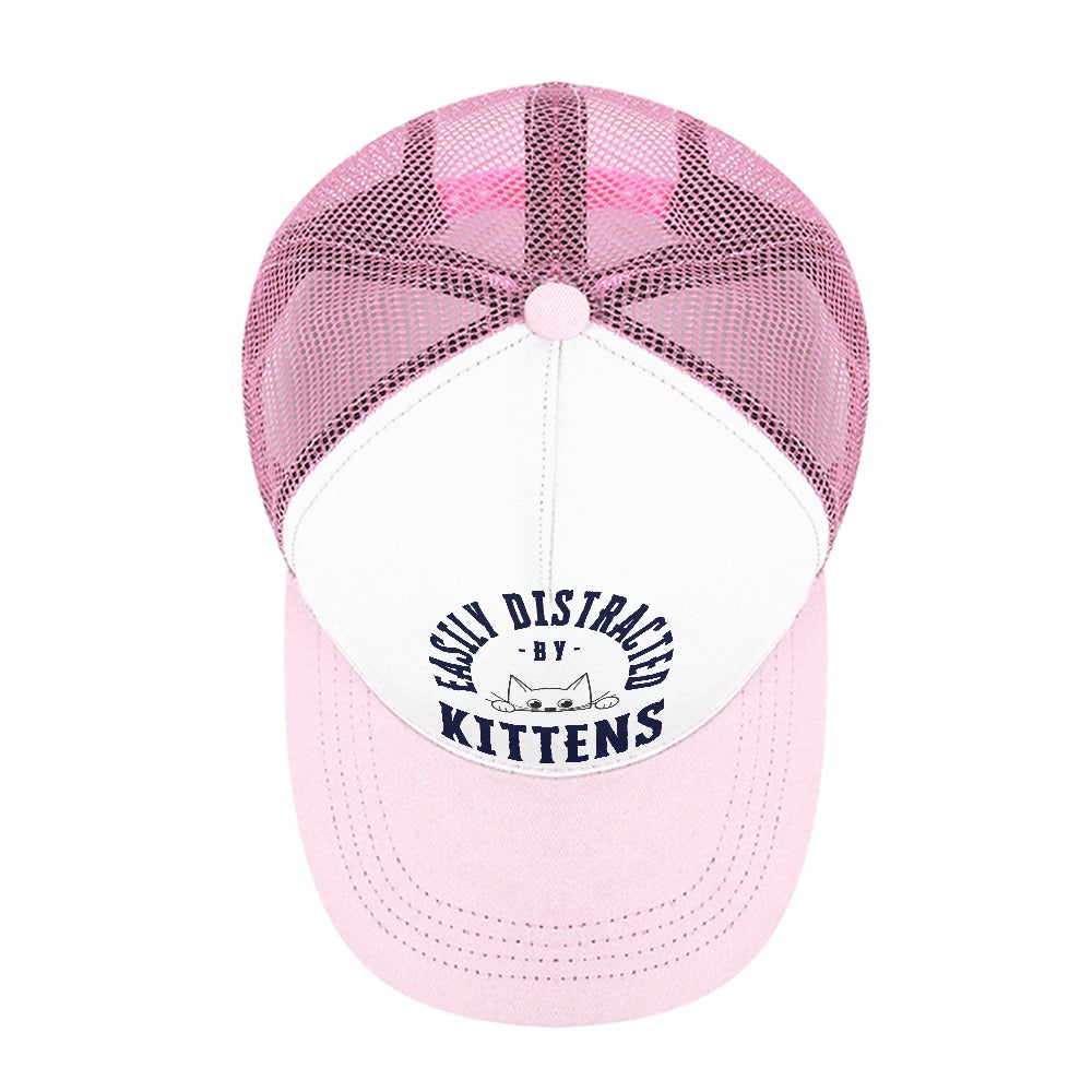 Easily Distracted by Kittens Pink Foam Trucker Hat