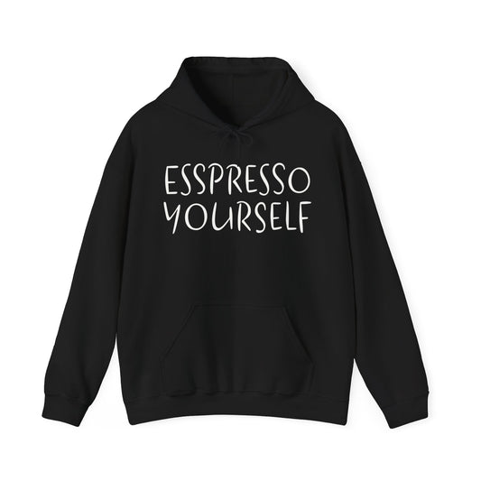 Espresso Yourself Unisex Heavy Blend™ Hooded Sweatshirt, Coffee Gift, Coffee Lover Gift, Coffee Drinker Gift, Mom Gift, Dad Gift, Boyfriend Gift, Girlfriend Gift
