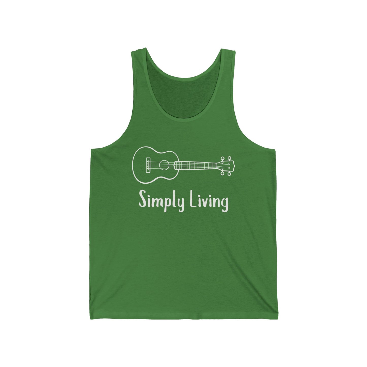 Simply Living Guitar Unisex Jersey Tank Top, Bluegrass Tank Top, Music Lover Gift, Guitar Player Gift, Festival Tank Top