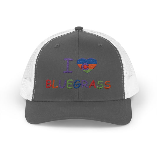 I Colorado Heart Love Bluegrass Pride Snapback Trucker Cap, Festival Hat