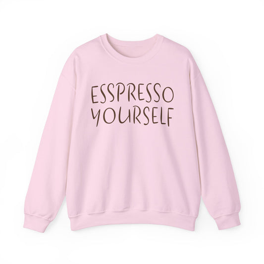 Espresso Yourself Coffee Unisex Heavy Blend™ Crewneck Sweatshirt, Funny Sweatshirt, Coffee Gift, Coffee Lover Gift, Coffee Drinker Gift, Mom Gift, Dad Gift, Boyfriend Gift, Girlfriend Gift