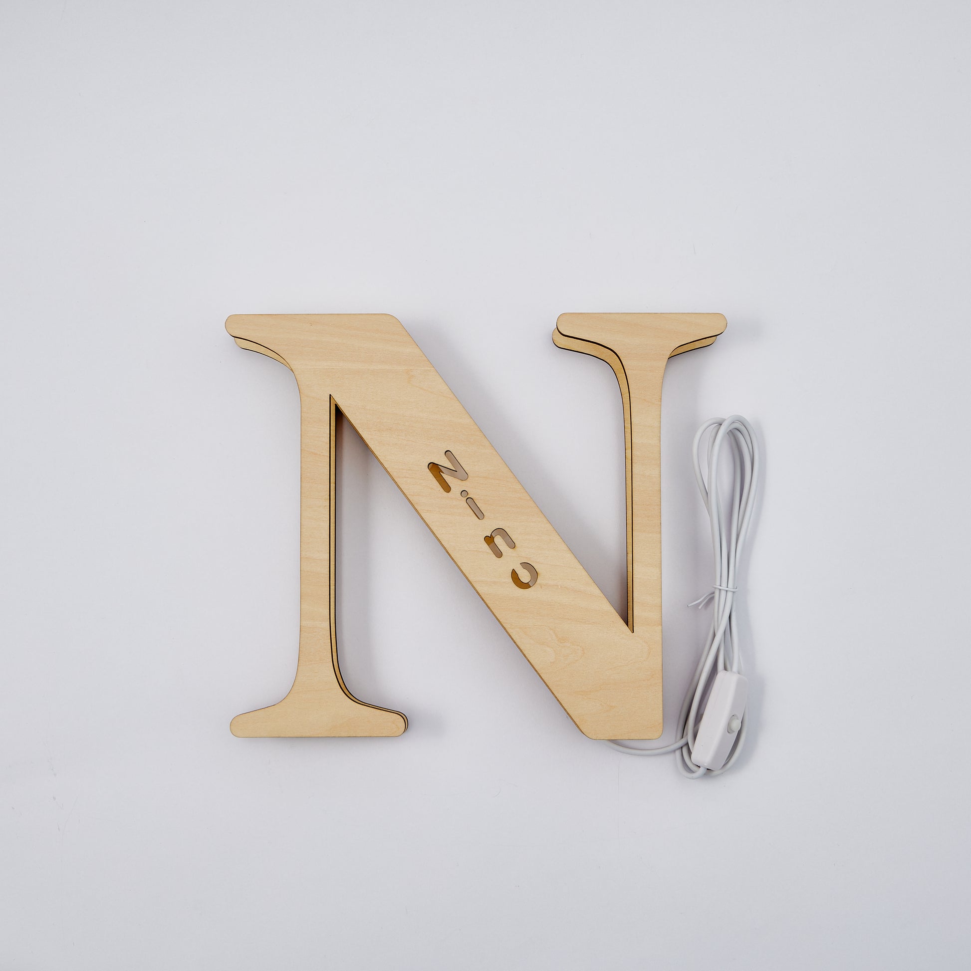 Personalised Wooden Letter Lamp Custom Name Alphabet Night Lights 19CM