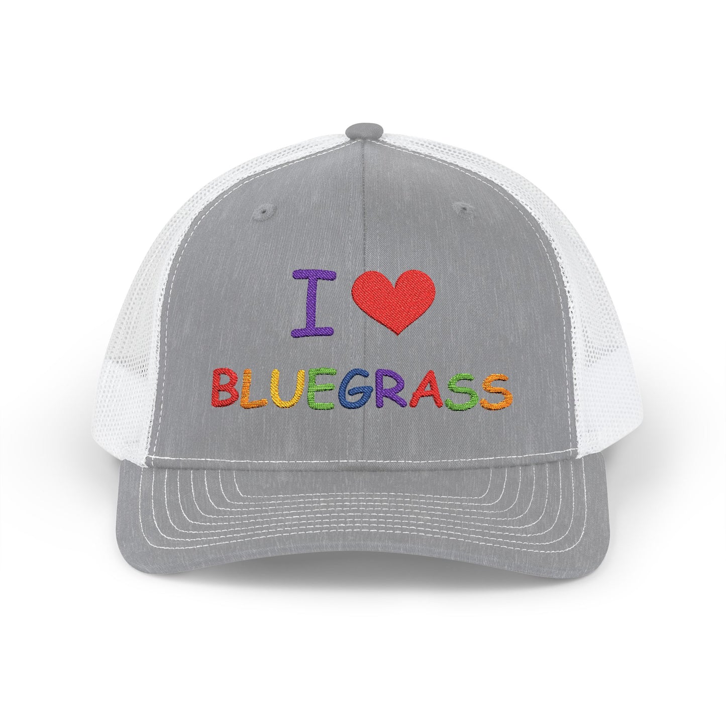 I Heart Bluegrass Pride Snapback Trucker Cap, Festival Hat