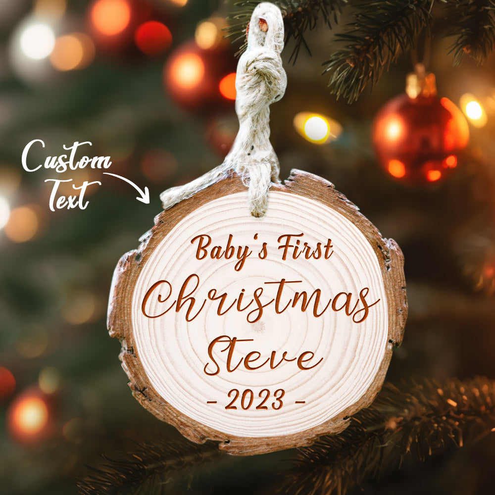 Baby's First Christmas, Personalized Gift,Wood Ornament,