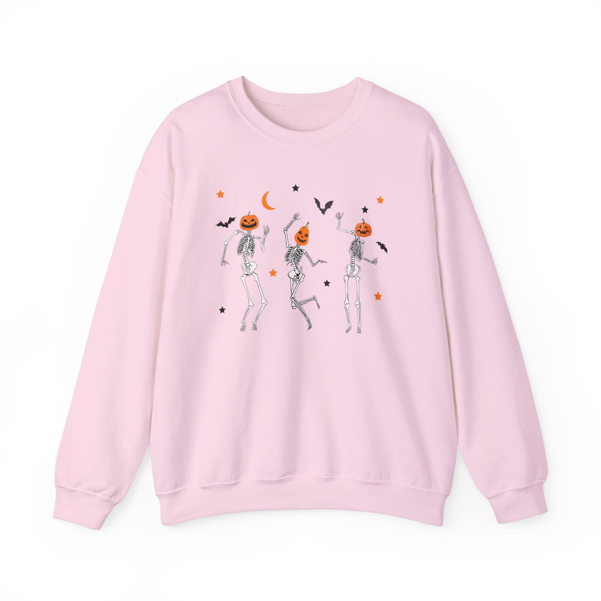 Dancing Skeleton Pumpkin Face Unisex Heavy Blend™ Crewneck Sweatshirt, Womens Halloween Sweatshirt, Cute Fall Shirt, Spooky Shirt