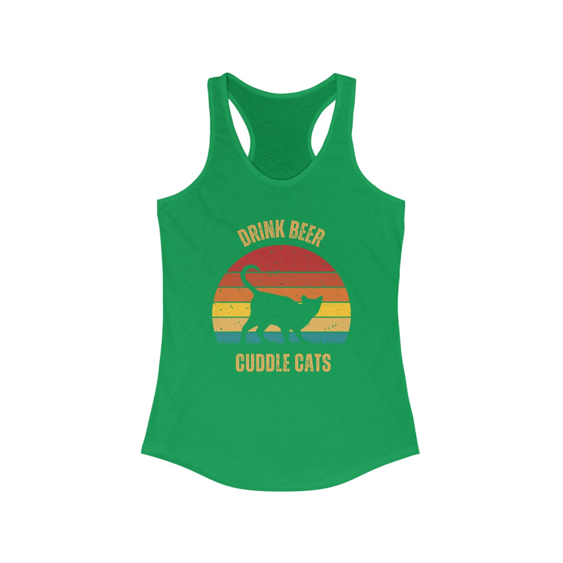 Drink Beer Cuddle Cats Racerback Tank, Funny Cat Shirt, Cat Lover Gift, Cat Tank Top, Cat Mom Gift, Cat Dad Gift, Cat Lover Shirt