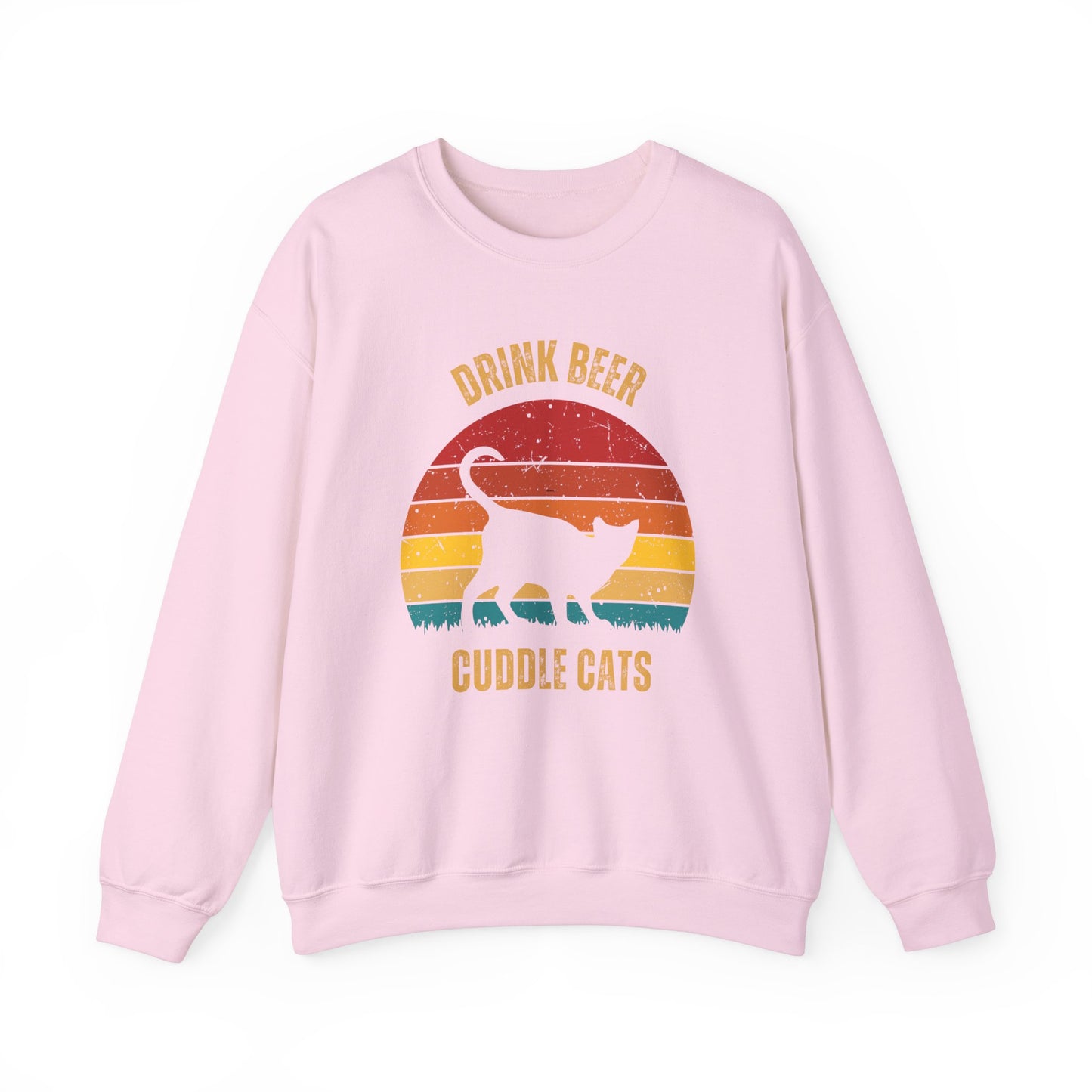 Drink Beer Cuddle Cats Unisex Heavy Blend™ Crewneck Sweatshirt, Funny Cat Shirt, Cat Lover Gift, Cat Sweatshirt, Cats, Momma cat Gift, Cat Dad Gift