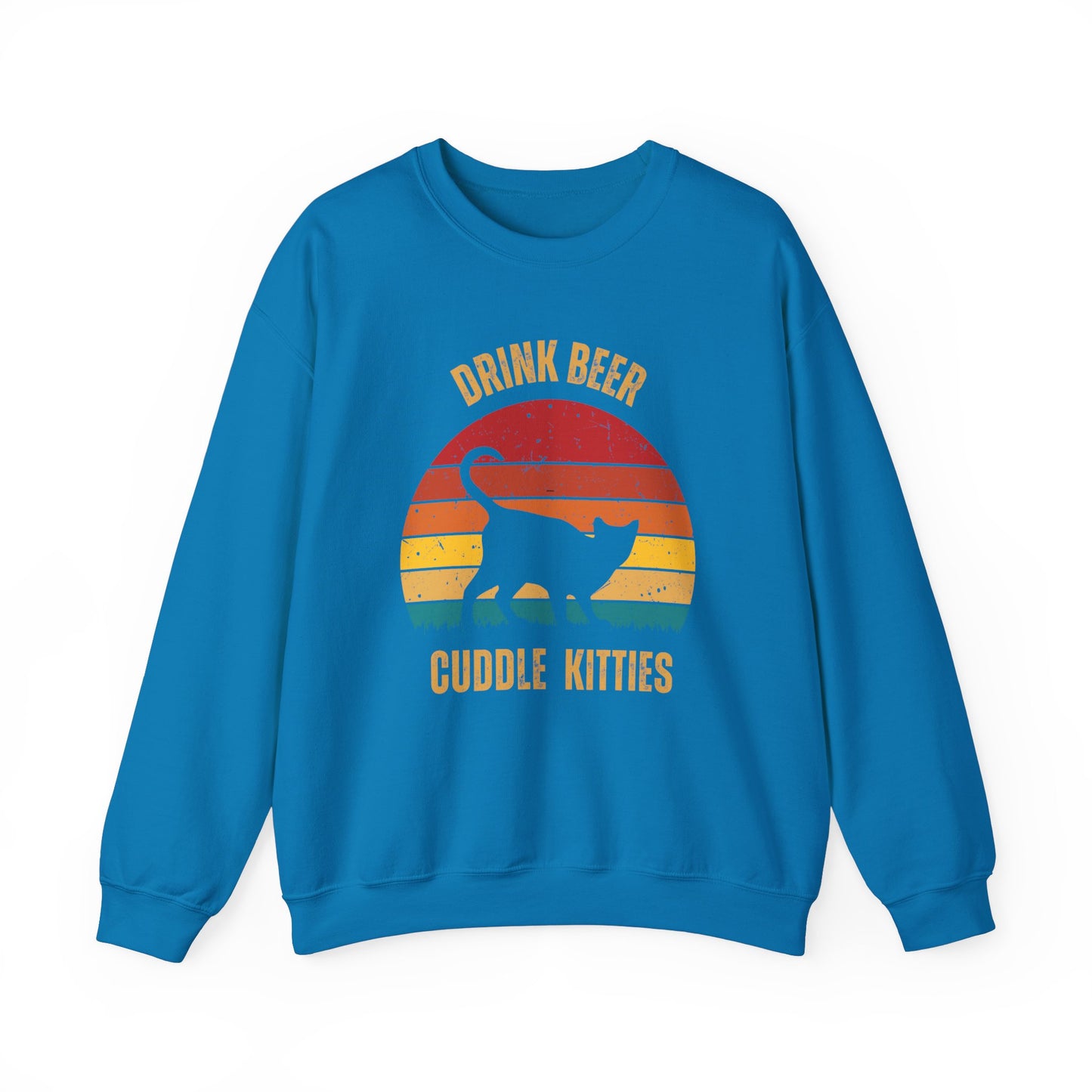 Drink Beer Cuddle Kitties Unisex Heavy Blend™ Crewneck Sweatshirt, Funny Cat Shirt, Cat Lover Gift, Cat Sweatshirt, Cats, Momma cat Gift, Cat Dad Gift