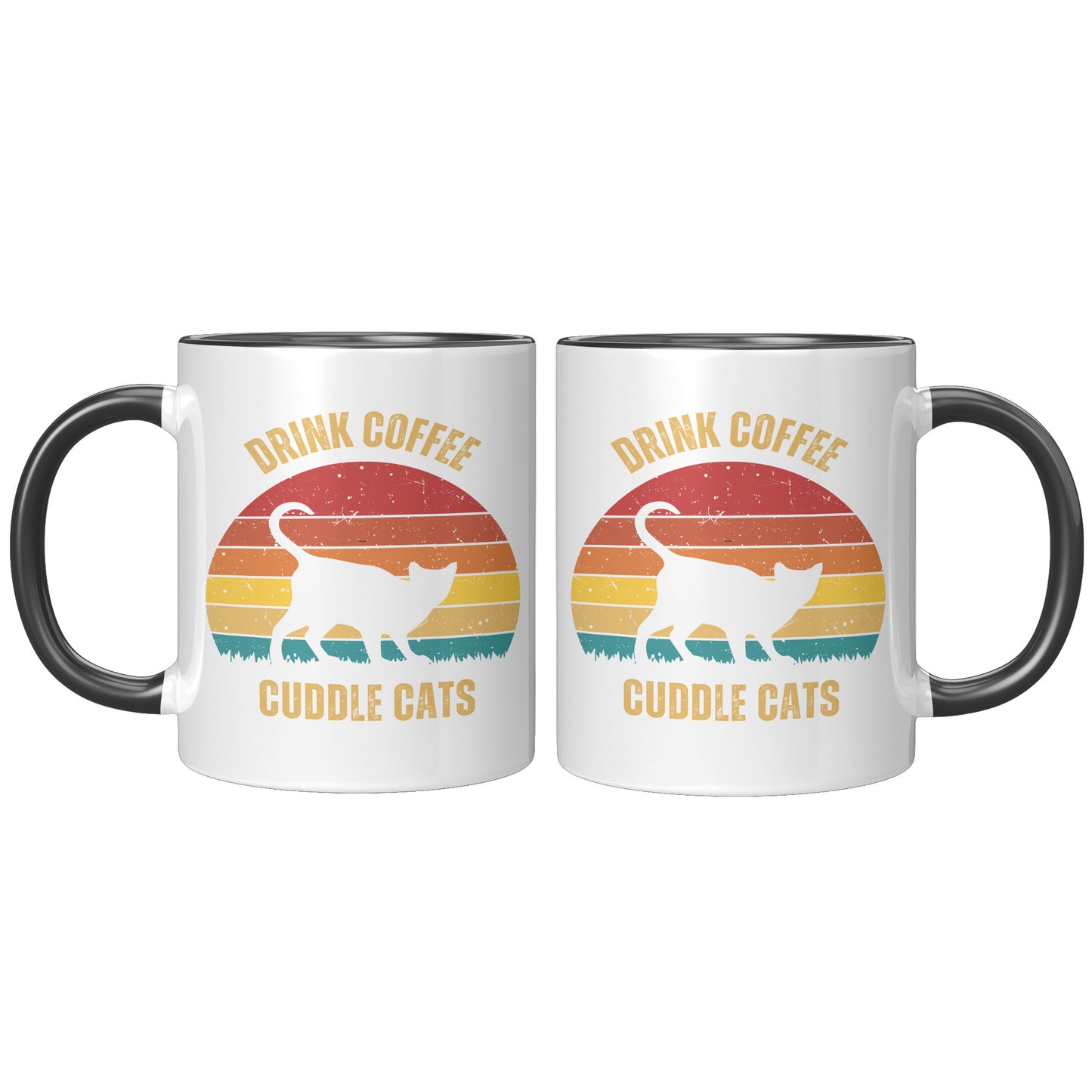Drink Coffee Cuddle Cats 11oz Accent Mug, Cat Lover Gift, Coffee Lover Gift