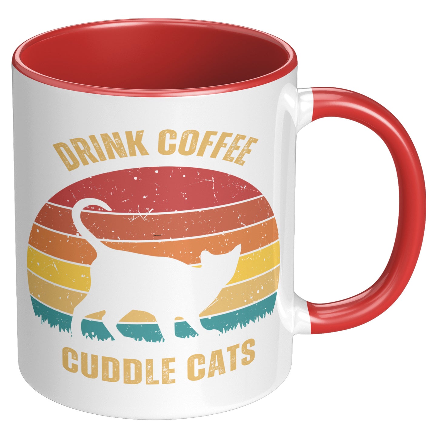 Drink Coffee Cuddle Cats 11oz Accent Mug, Cat Lover Gift, Coffee Lover Gift