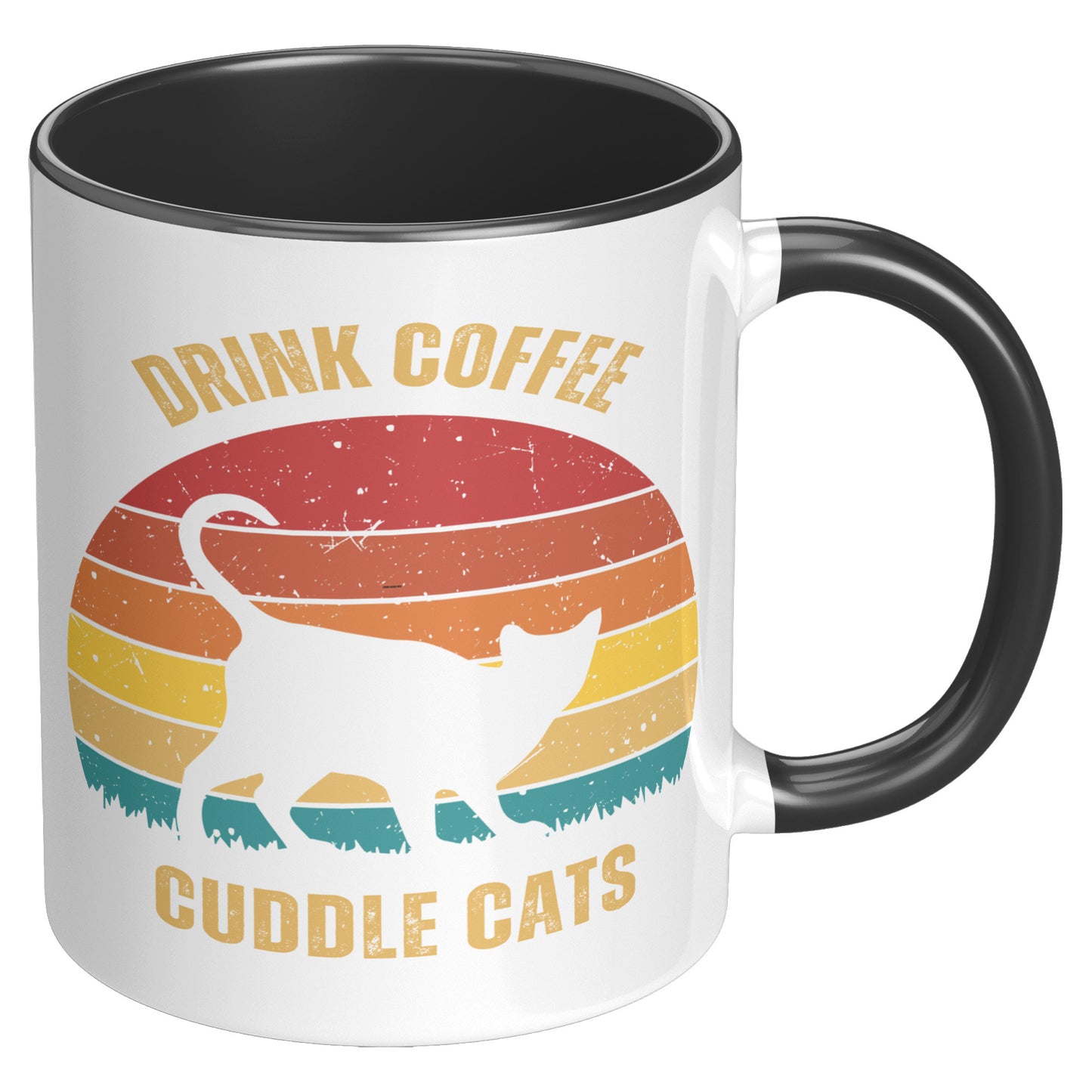 Drink Coffee Cuddle Cats 11oz Accent Mug, Cat Lover Gift, Coffee Lover Gift