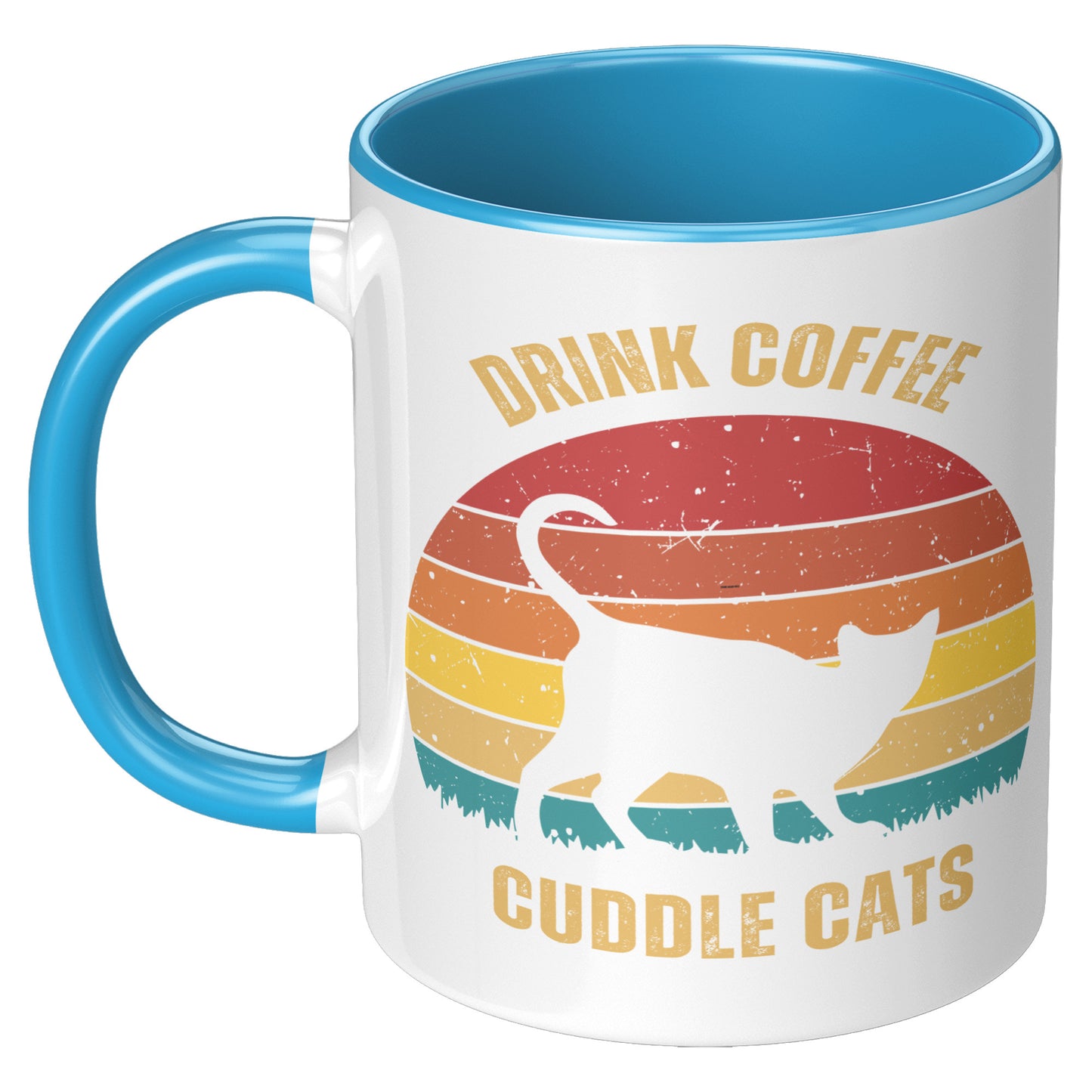 Drink Coffee Cuddle Cats 11oz Accent Mug, Cat Lover Gift, Coffee Lover Gift