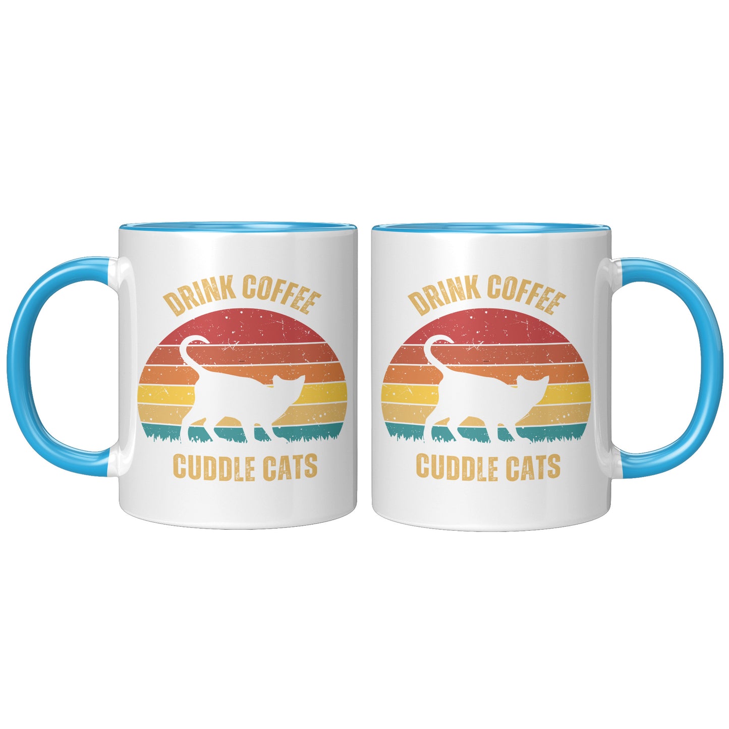 Drink Coffee Cuddle Cats 11oz Accent Mug, Cat Lover Gift, Coffee Lover Gift