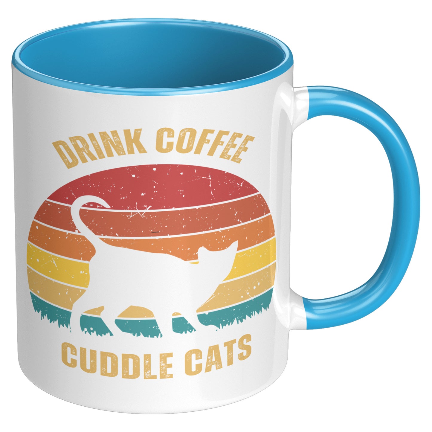 Drink Coffee Cuddle Cats 11oz Accent Mug, Cat Lover Gift, Coffee Lover Gift