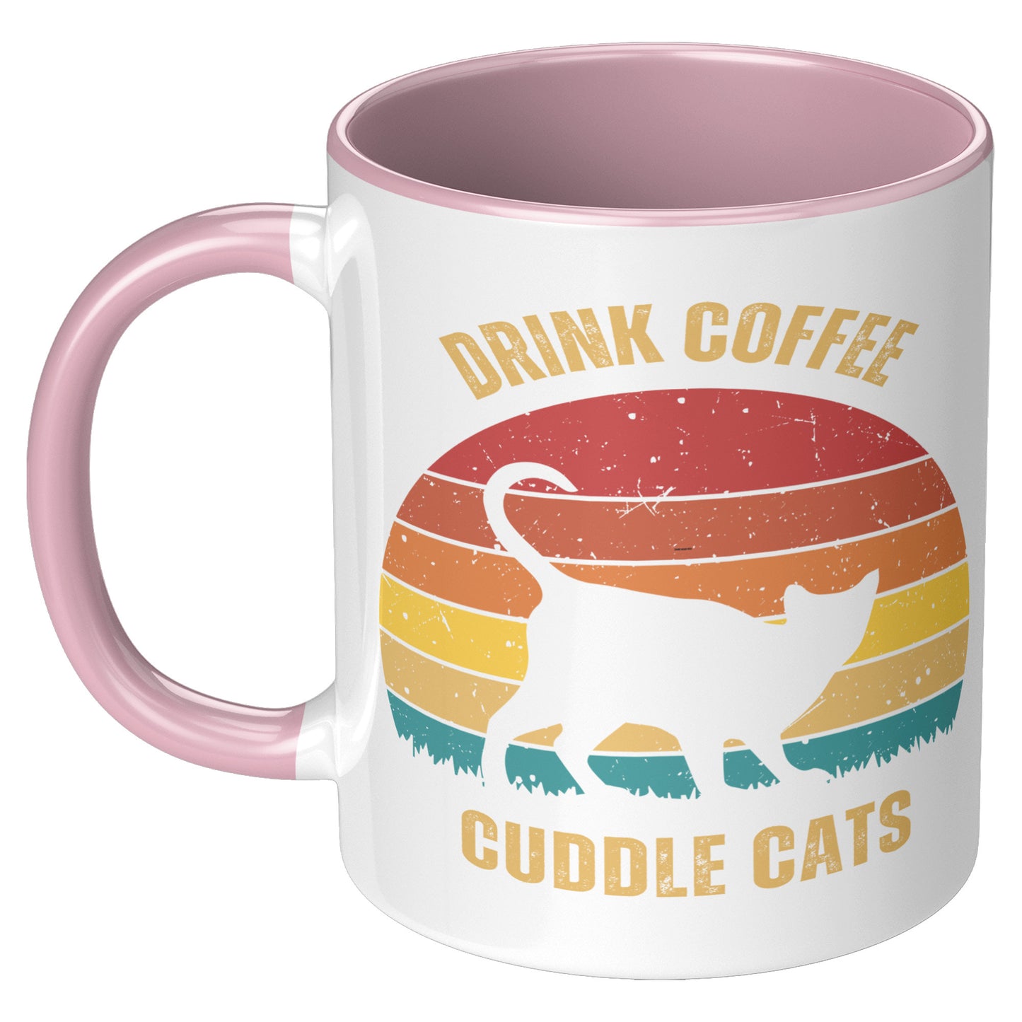 Drink Coffee Cuddle Cats 11oz Accent Mug, Cat Lover Gift, Coffee Lover Gift