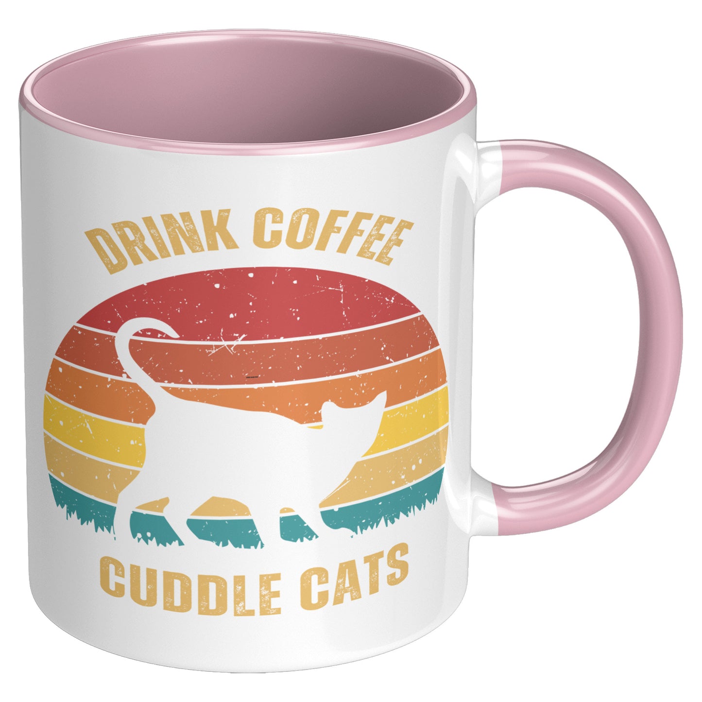 Drink Coffee Cuddle Cats 11oz Accent Mug, Cat Lover Gift, Coffee Lover Gift