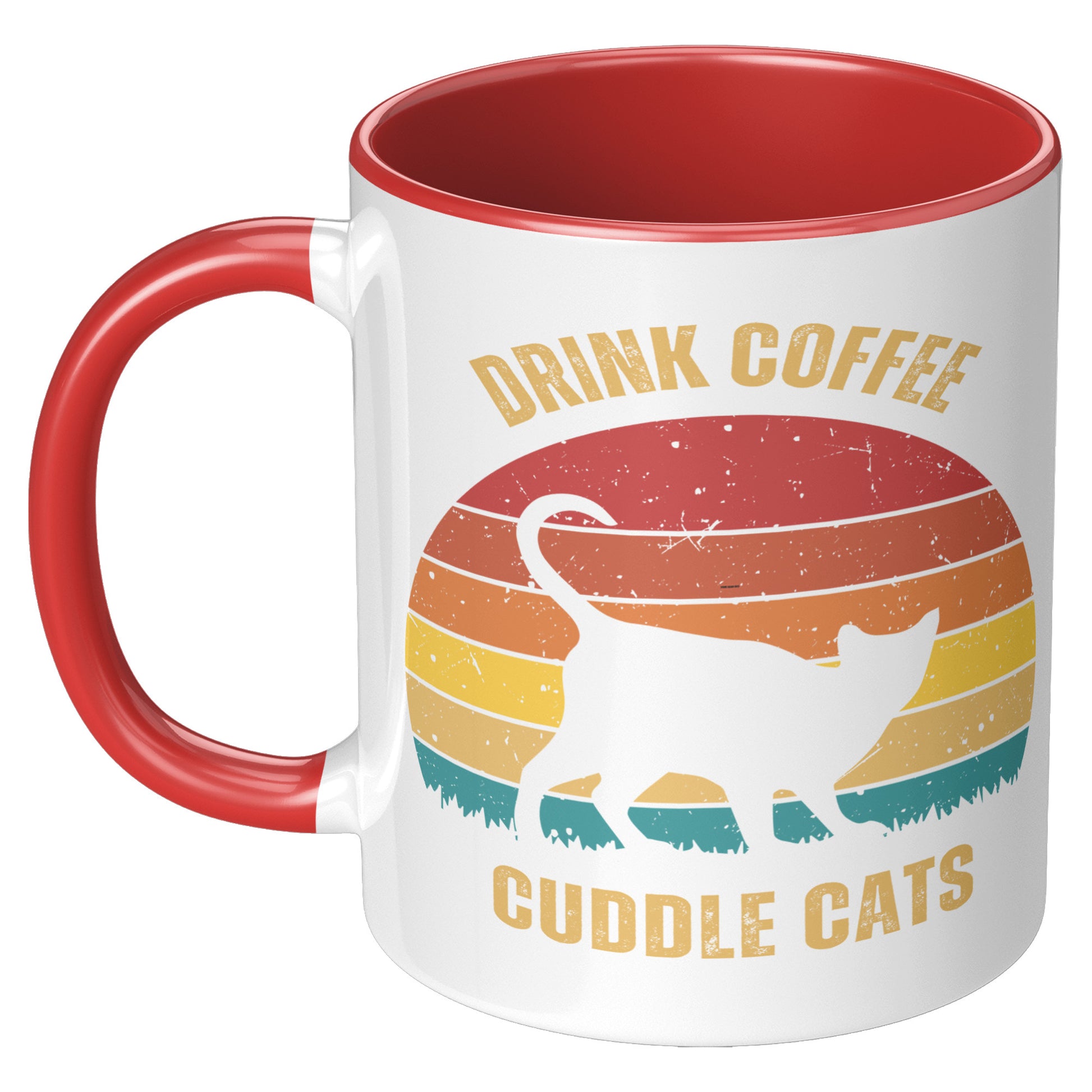 Drink Coffee Cuddle Cats 11oz Accent Mug, Cat Lover Gift, Coffee Lover Gift