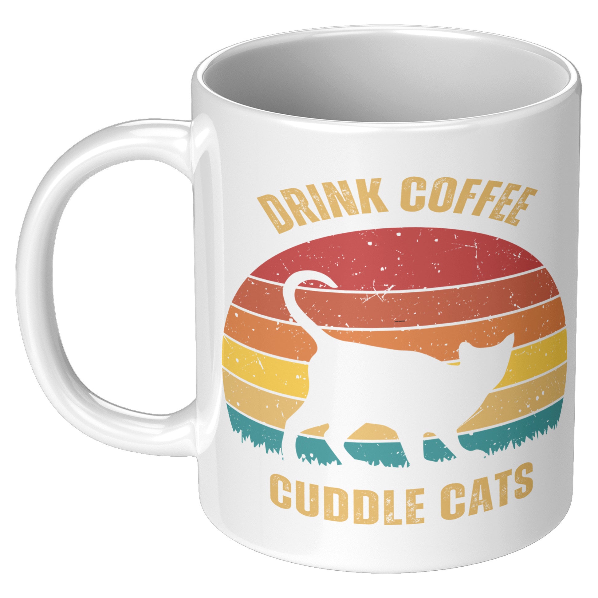 Drink Coffee Cuddle Cats 11oz Mug, Cat Lover Gift, Coffee Lover Gift