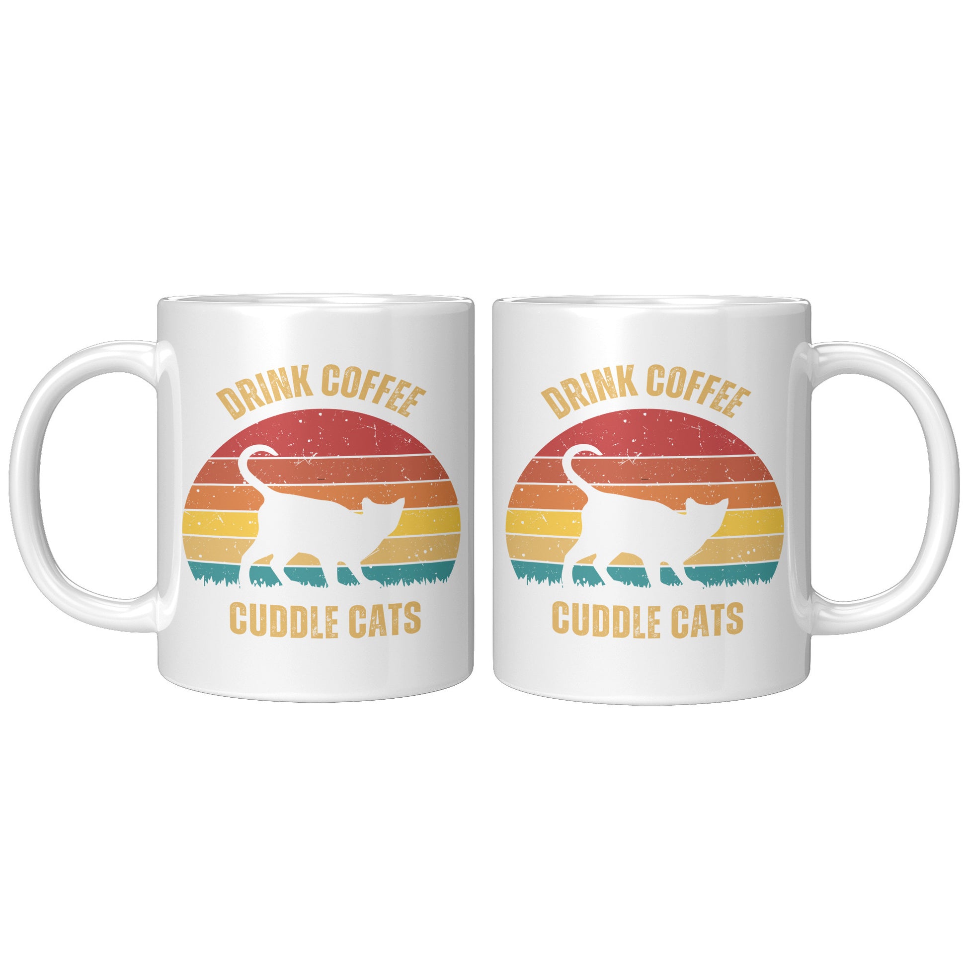 Drink Coffee Cuddle Cats 11oz Mug, Cat Lover Gift, Coffee Lover Gift