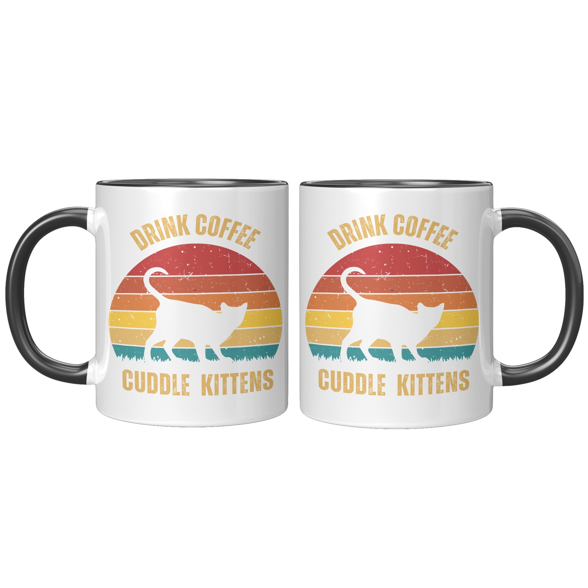 Drink Coffee Cuddle Kittens 11oz Accent Mug, Cat Lover Gift, Coffee Lover Gift