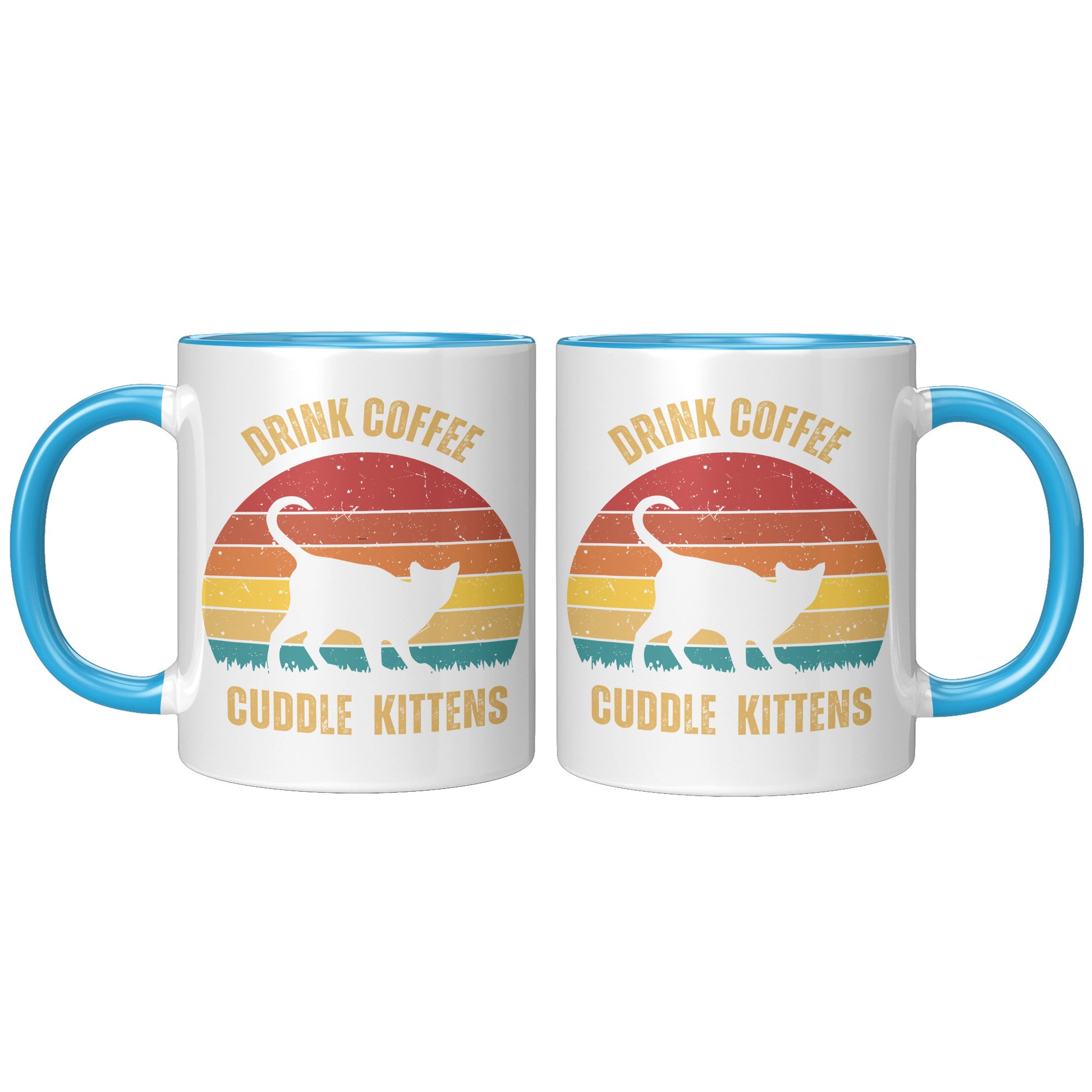 Drink Coffee Cuddle Kittens 11oz Accent Mug, Cat Lover Gift, Coffee Lover Gift