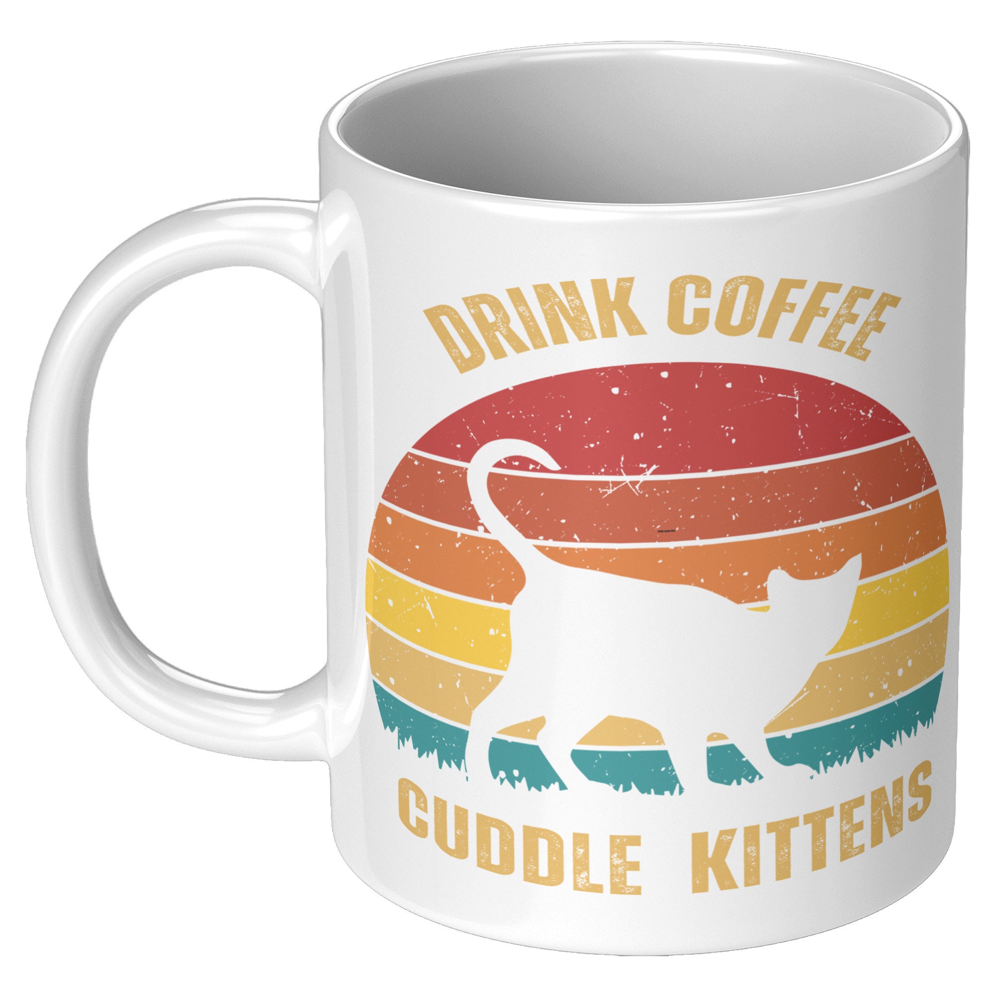 Drink Coffee Cuddle Kittens 11oz Mug, Cat Lover Gift, Coffee Lover Gift