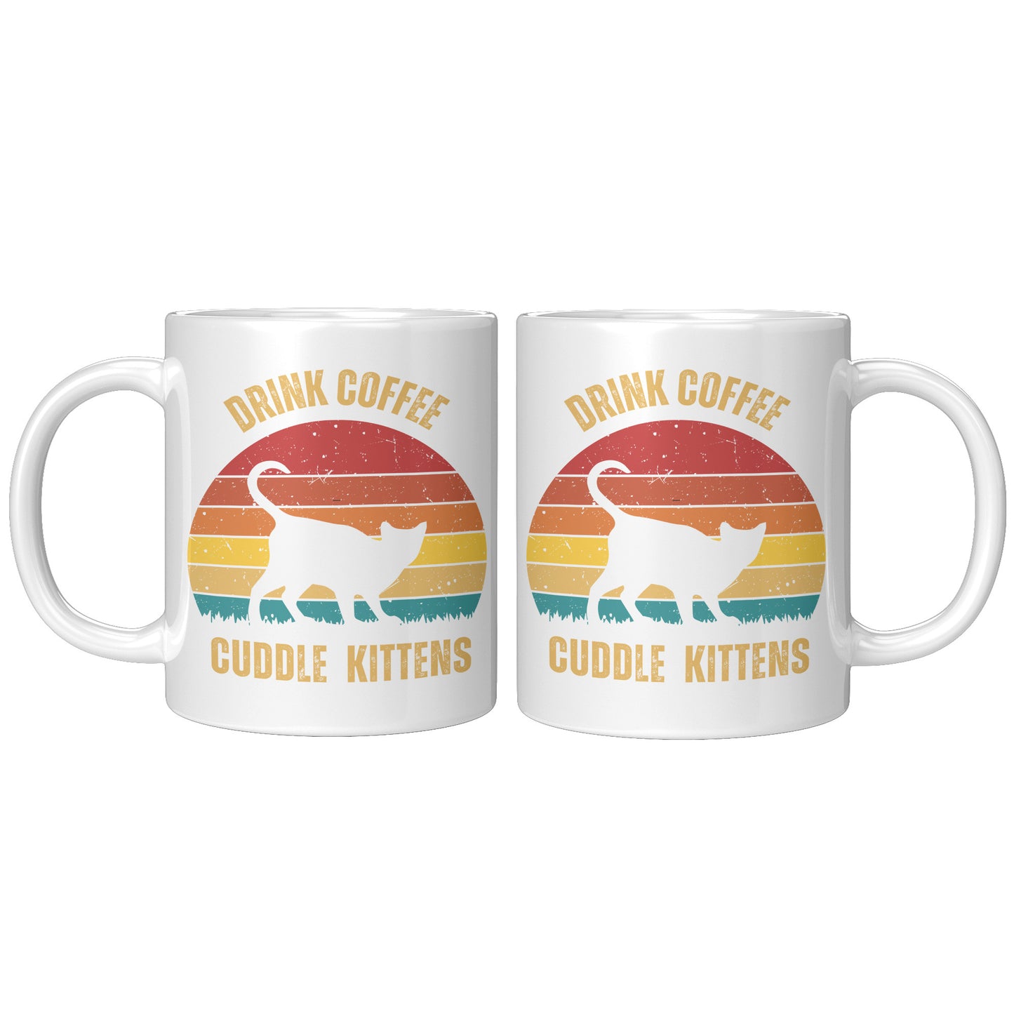Drink Coffee Cuddle Kittens 11oz Mug, Cat Lover Gift, Coffee Lover Gift