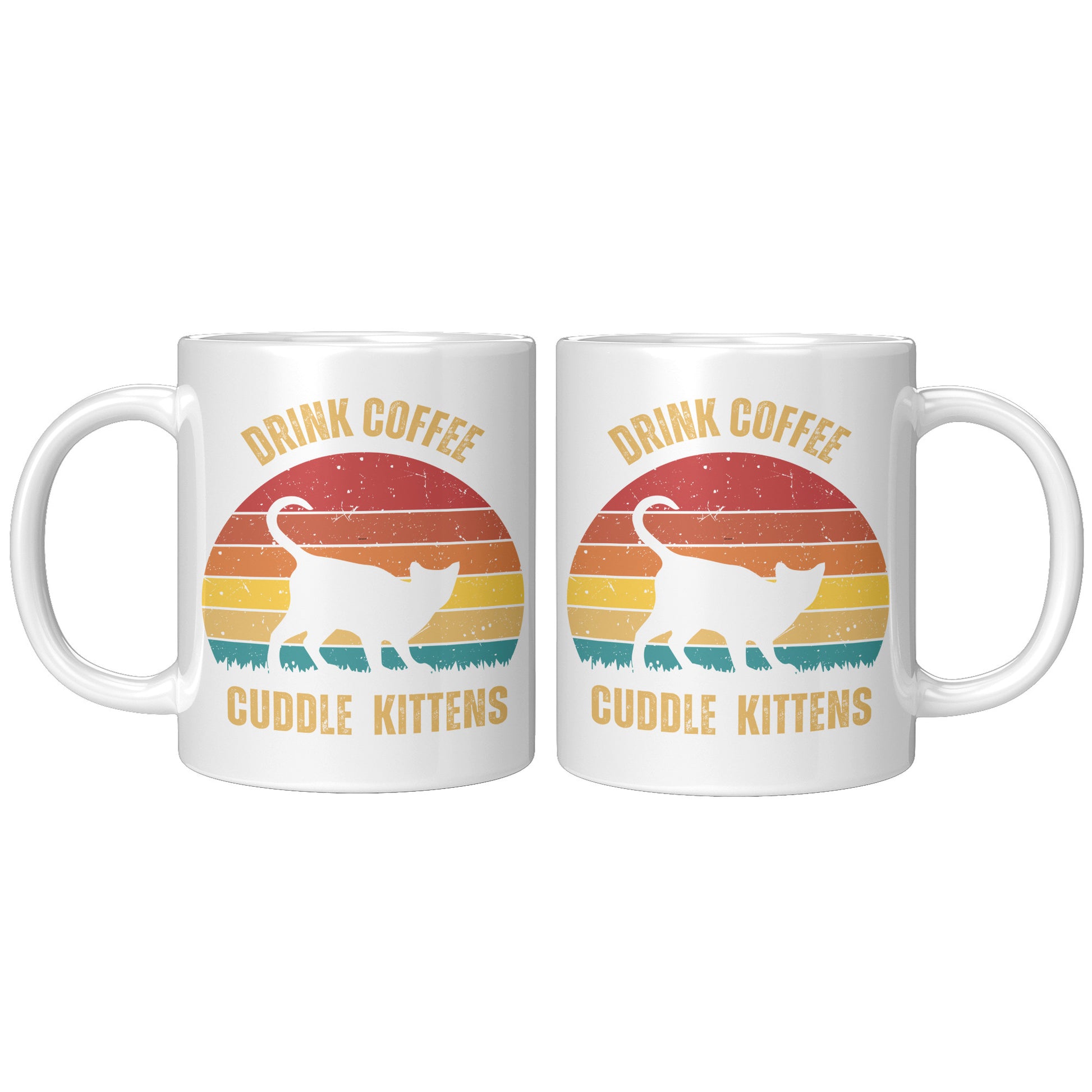 Drink Coffee Cuddle Kittens 11oz Mug, Cat Lover Gift, Coffee Lover Gift