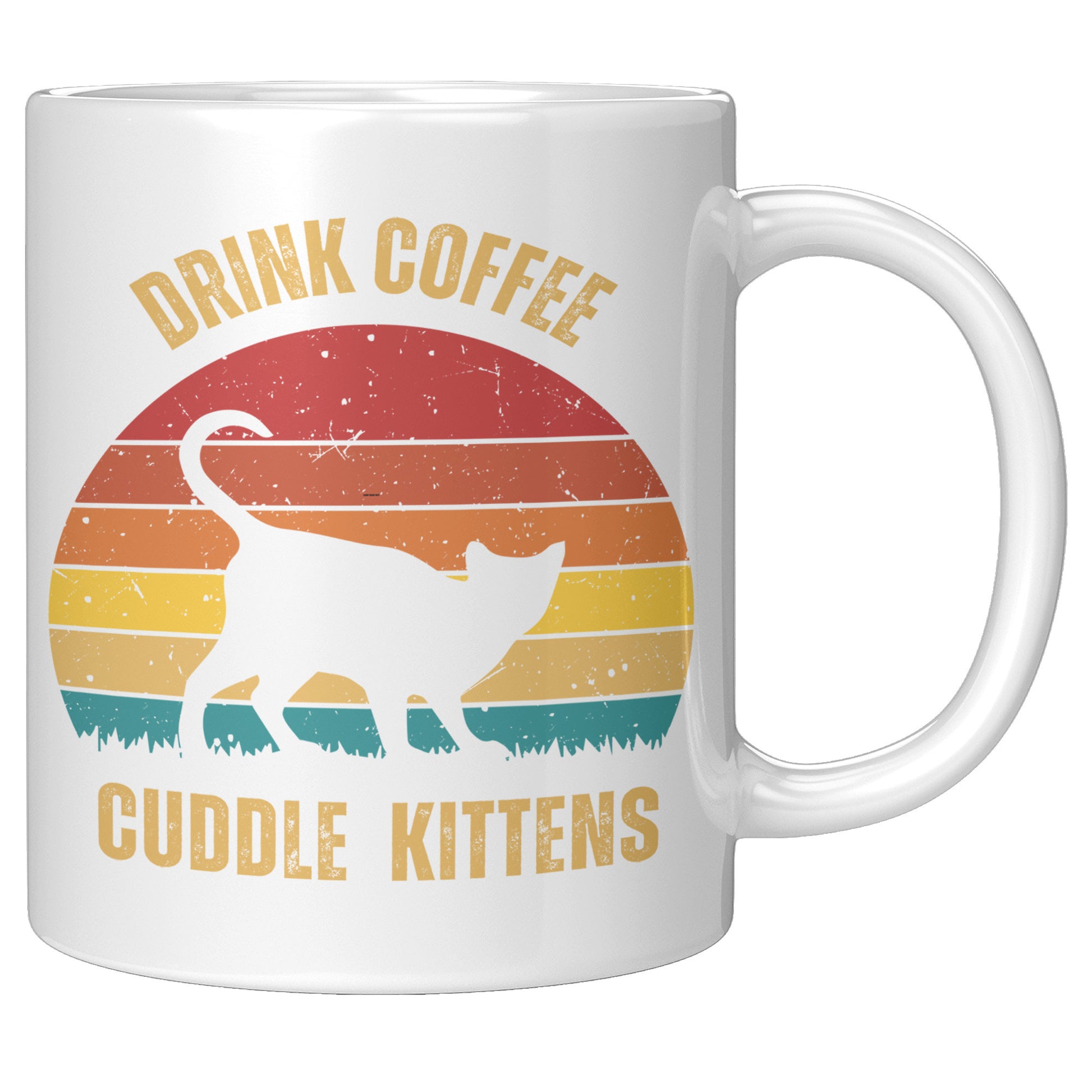 Drink Coffee Cuddle Kittens 11oz Mug, Cat Lover Gift, Coffee Lover Gift