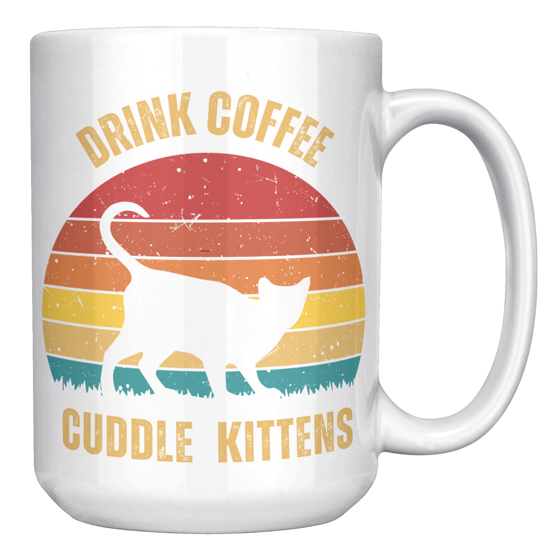 Drink Coffee Cuddle Kittens 15oz Mug, Cat Lover Gift, Coffee Lover Gift