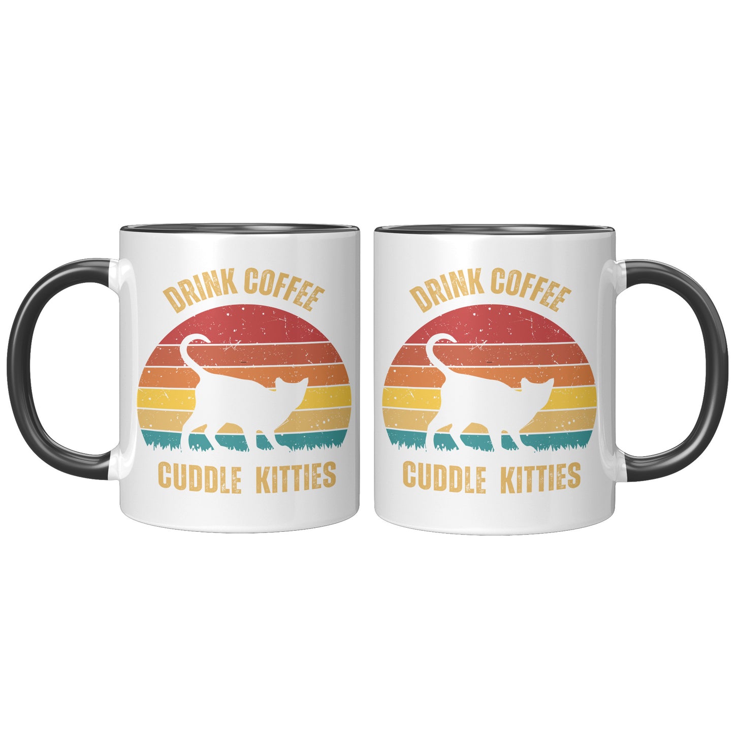 Drink Coffee Cuddle Kitties 11oz Accent Mug, Coffee Lover Gift, Cat Lover Gift